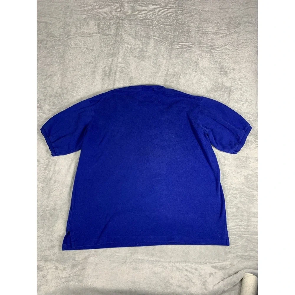 Polo Ralph Lauren Mens L Blue T-Shirt Ribbed Crew Neck Pony Red Fit